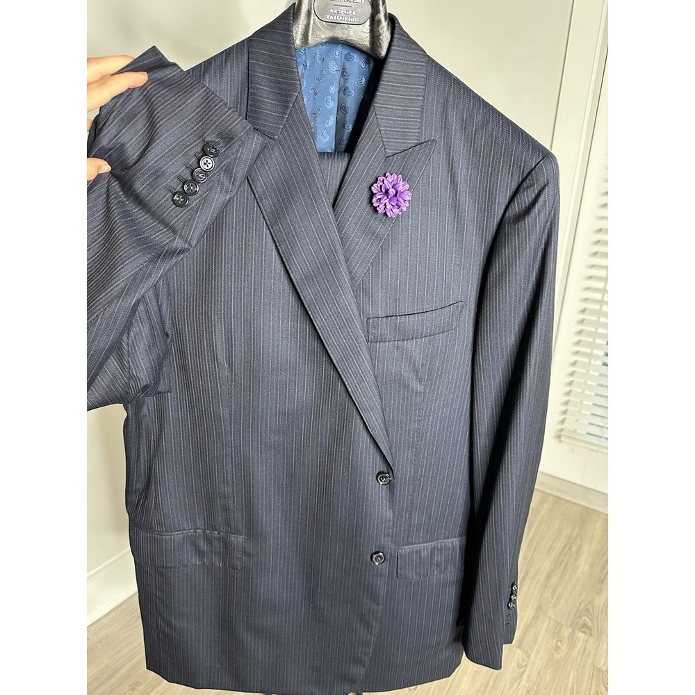 UNIQUE HARRY ROSEN BESPOKE🔥 Mens 2 Piece Suit Size 50 Canada‎ 100% Wool (s133) - Picture 4 of 15